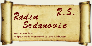 Radin Srdanović vizit kartica